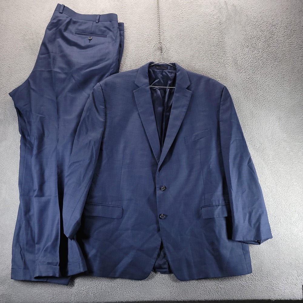 Lauren Ralph Lauren Suit Mens 50 46x32 Blue Wool 2 Piece Classic Fit Wedding